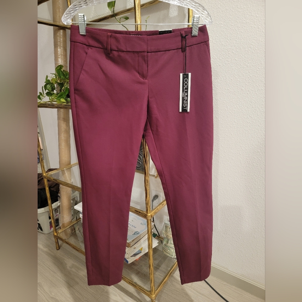 EXPRESS COLUMNIST Ankle Burgundy Pants Size 2R